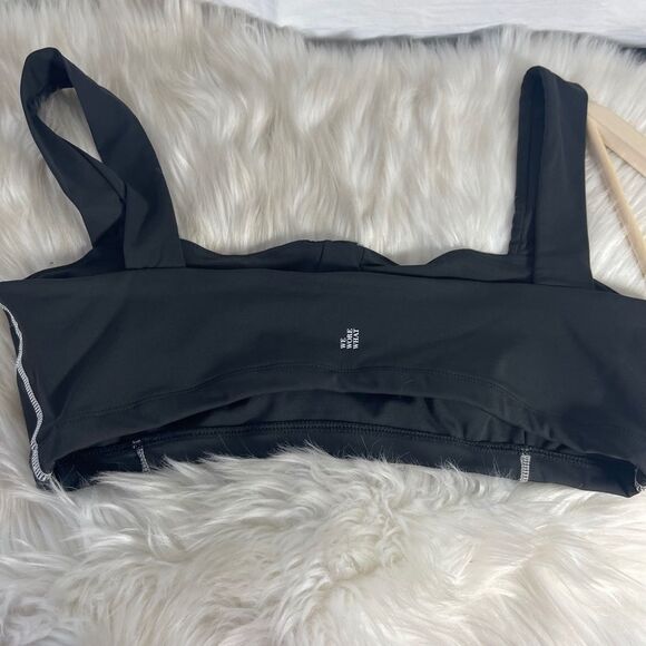 We Wore What Black Corset Style Sport Bra Top Sz L - Picture 3 of 7